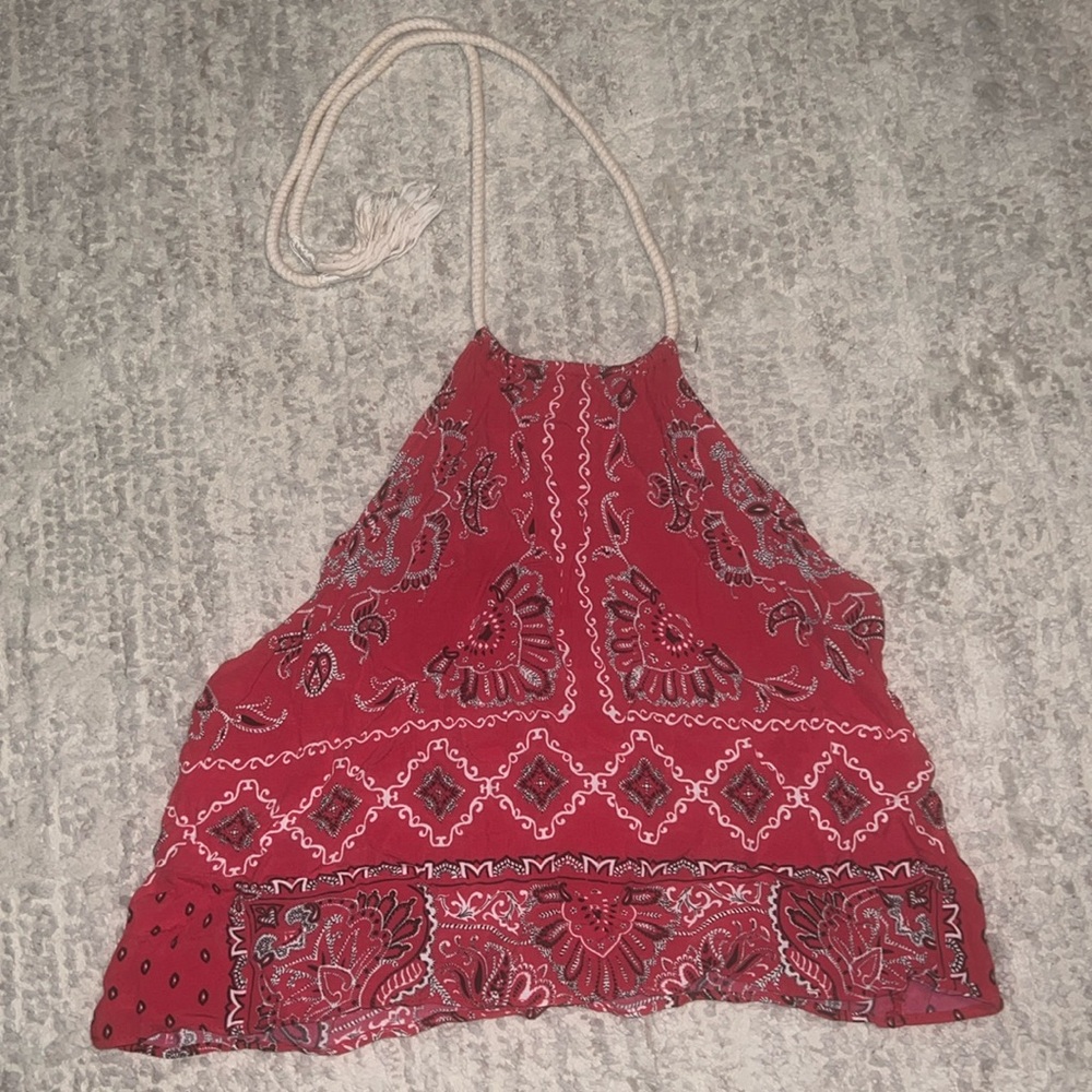 PULL&BEAR BANDANA HALTER TOP📌